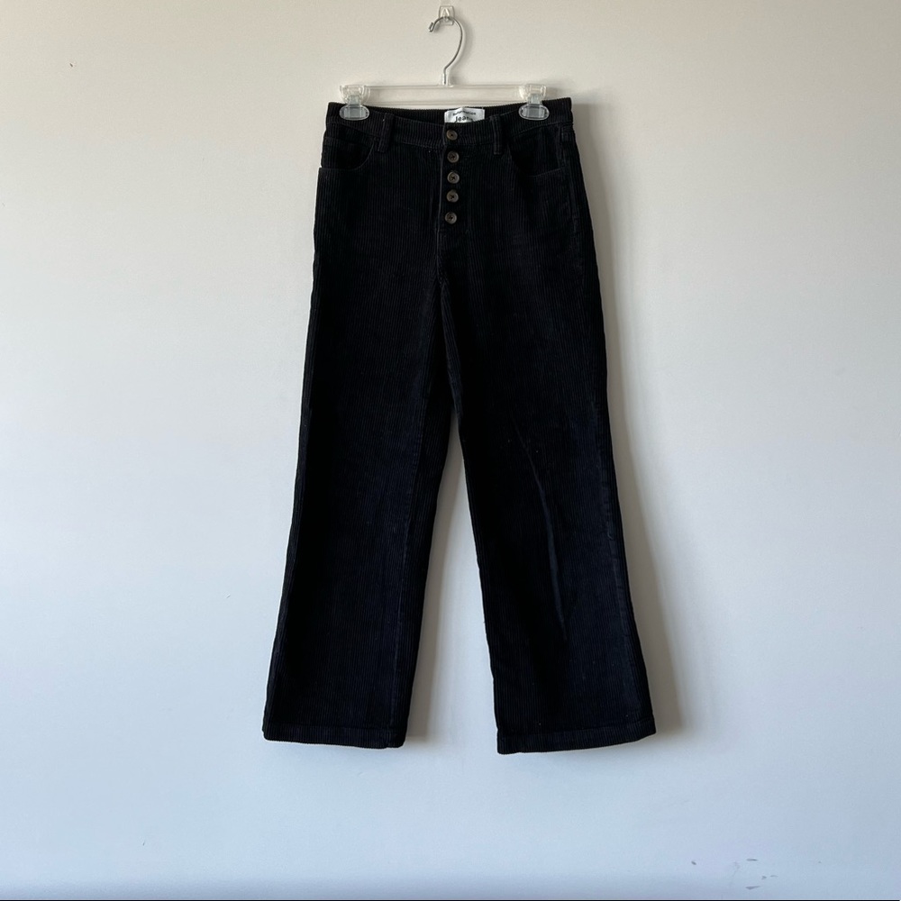 reformation | high waisted corduroy black trousers